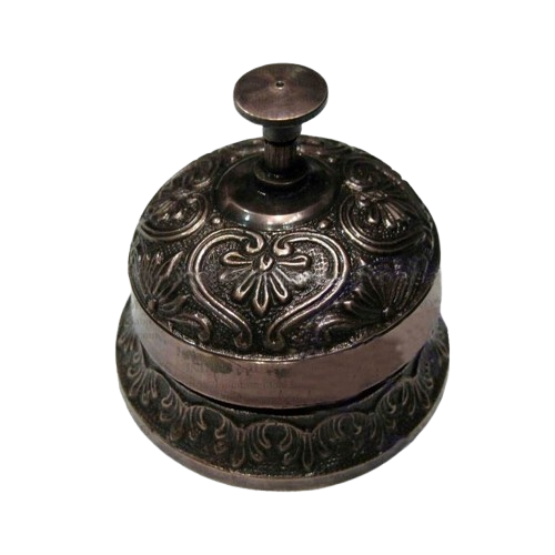 BRASS EMBOSSED TABLE BELL (ANTIQUE)